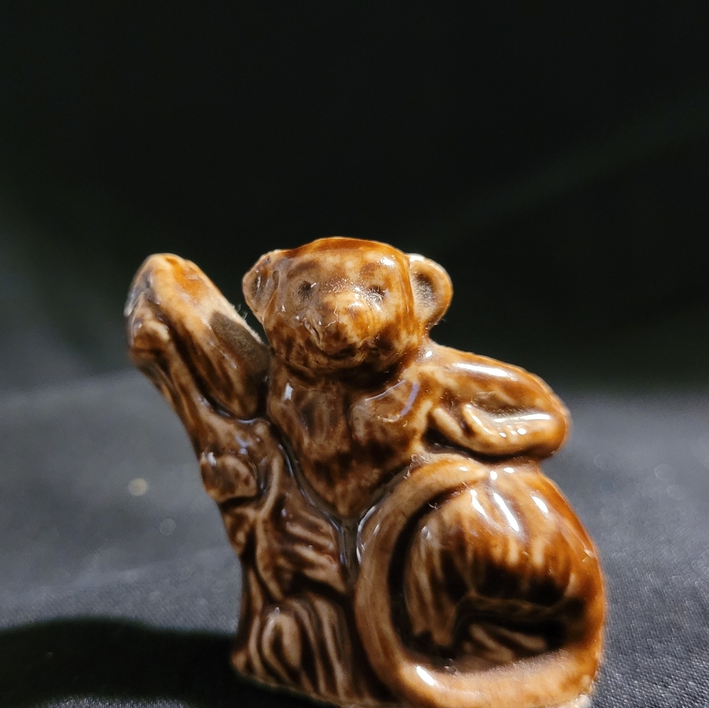 RED ROSE WADE series  BROWN LEMUR MONKEY IN TREE WHIMSIES